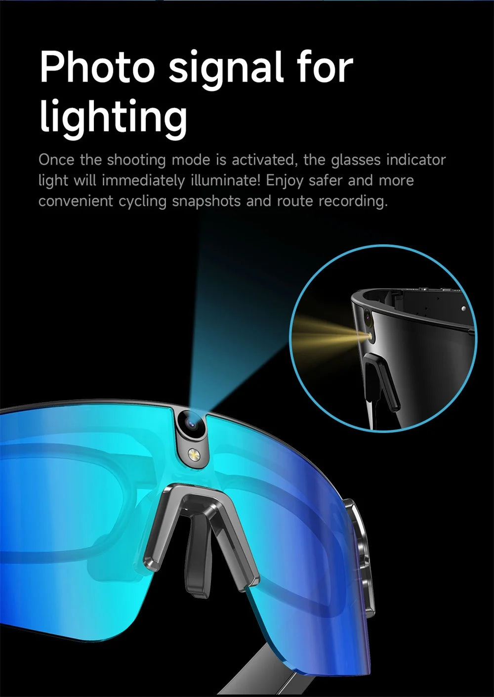 Inteligentne okulary rowerowe AI 4K HD z kamerą 800W, połączenia Bluetooth, tłumaczenie, stabilizacja obrazu, przeciwsłoneczne, dla mężczyzn i kobiet, anty-UV, wodoodporne, muzyka