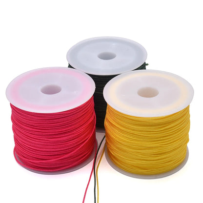 50Yards 0.8mm Nylonowy Sznurek Rzemieślniczy Do Produkcji Biżuterii Koraliki Pleciony Nylonowy Satynowy Sznurek Do Bransoletek Ogon Szczura Ozdoba Chiński Węzeł