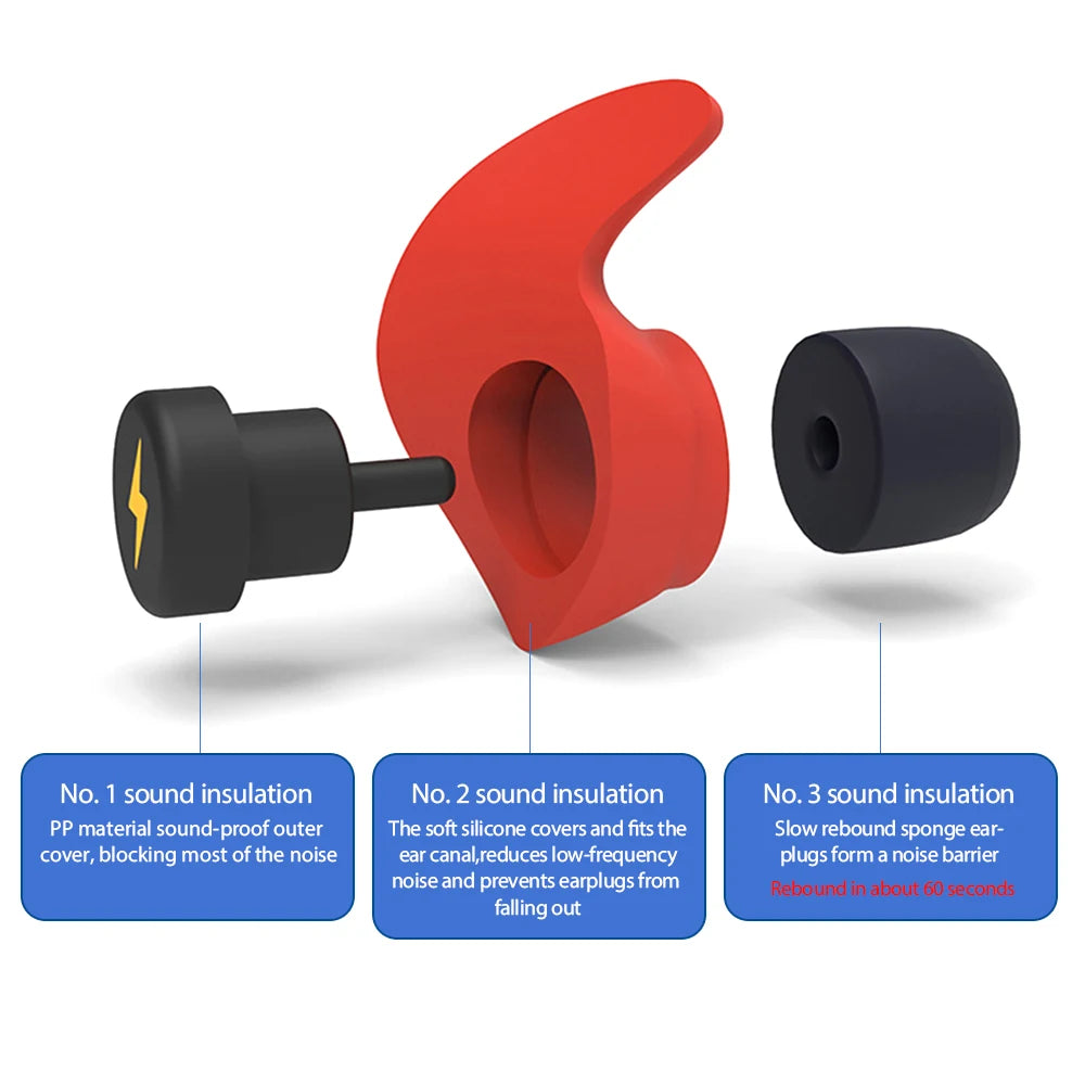 Earplugs Plug Sleep Earplug Anti Bruit Foam Noise Sleeping Cover Ears Silicone For Soundproofing Reduction Ratio Soft Ear Plugs