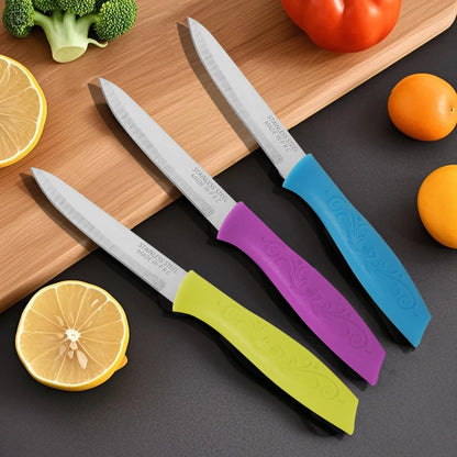 A Portable Fruit Knife Set Of 3 Knives, A Fine And Sharp Stainless Steel Kitchen Knife, A Daily Ladies' Kitchen Accessory Peeler