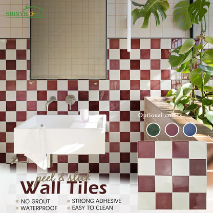10/30 PC 3D Mosaic Style Self-Adhesive Wall Tile Kitchen Backsplash  Suitable for Kitchen Wall Decoration Square 10.5" x 10.5"