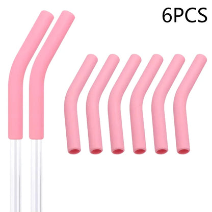 6Pcs/Set Soft Silicone Straw Covers Straws Tips Covers Fit For 9mm Wide Reusable Stainless Steel Straw Nozzles[Q]Q@