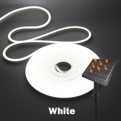 DC24V Solar LED Neon Strip Light Waterproof Warm White Blue Red Pink 6x12mm 2835 120LEDs/m Flexible Neon Rope Light Garden Decor