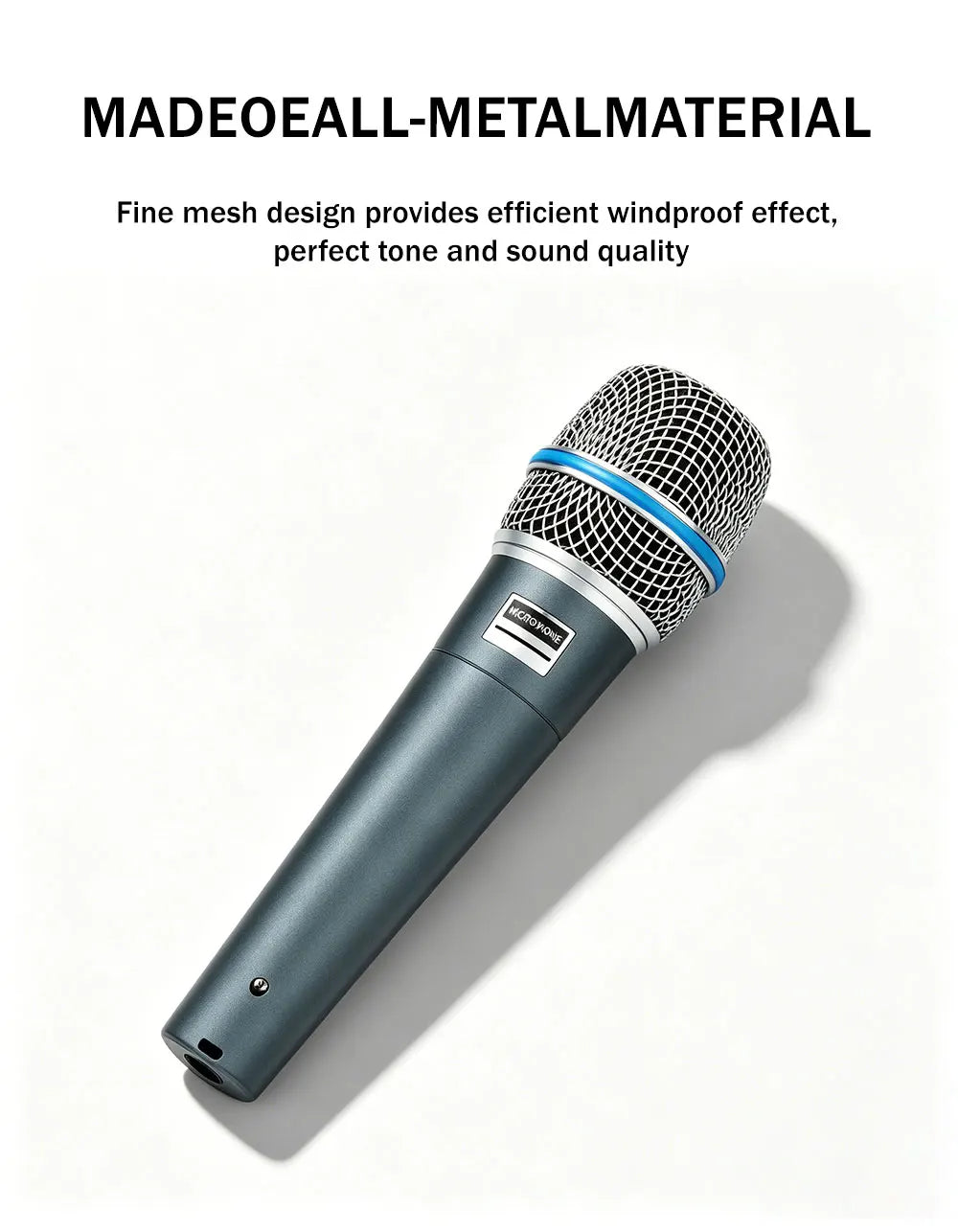 BA Dynamic Heart-Shaped Microphone 57A, Metal Construction, Suitable for Stage Singing, Compatible with Shure Karaoke BBOX