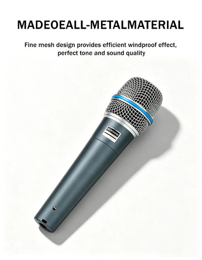 BA Dynamic Heart-Shaped Microphone 57A, Metal Construction, Suitable for Stage Singing, Compatible with Shure Karaoke BBOX