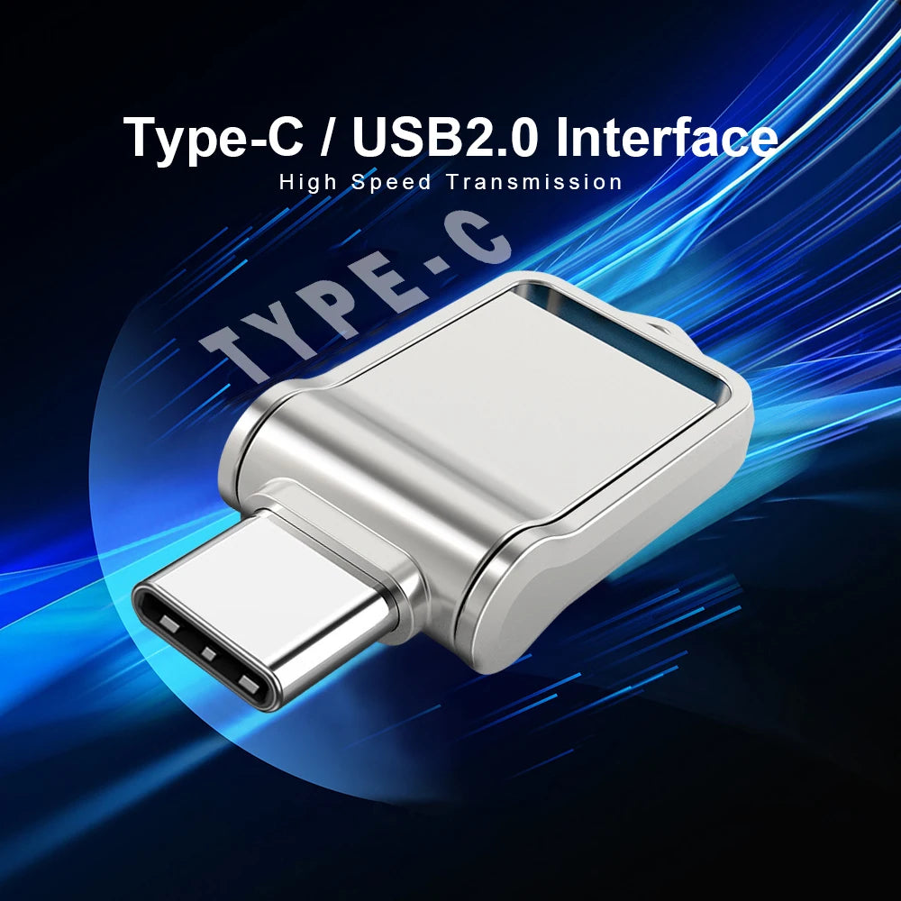 Mini Metal OTG Type C Pen Drive Usb Memory Stick 16GB 32GB 8GB usb flash card 128GB 256G 512G type-C Pendrive free shipping