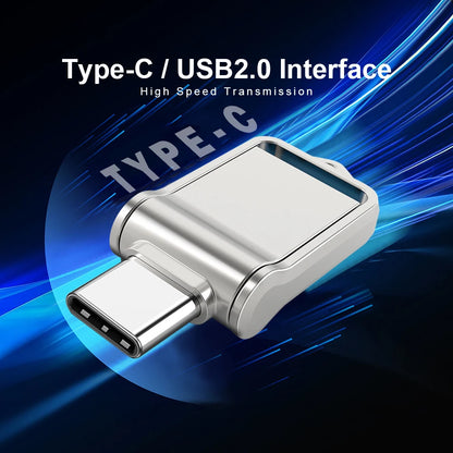 Mini Metal OTG Type C Pen Drive Usb Memory Stick 16GB 32GB 8GB usb flash card 128GB 256G 512G type-C Pendrive free shipping