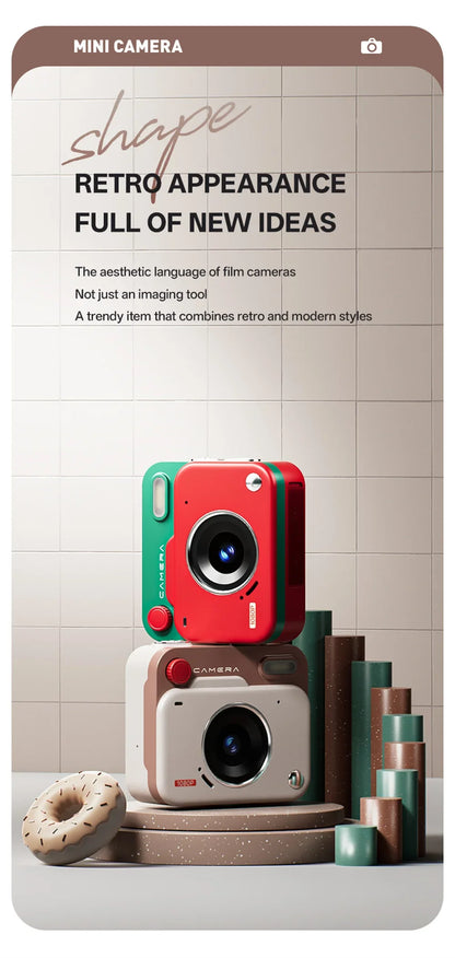 2025 New Thumb Pocket CCD Digital Camera HD Retro Mini Camera Portable Keychain Camera Outdoor Travel Photo Recorder Gift
