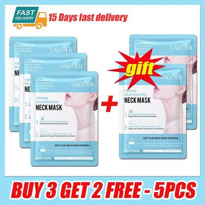3/5pc SADOER Hyaluronic Acid Neck Mask Collagen Firming Neck Masks Nourishing Brightening Beauty Moisturizing Necks Skin Care