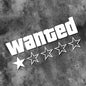 Wanted Star Vinyl Decal - Waterproof Motorcycle Car Scooter Sticker for Fuel Tank Side Panel DIY Decoration