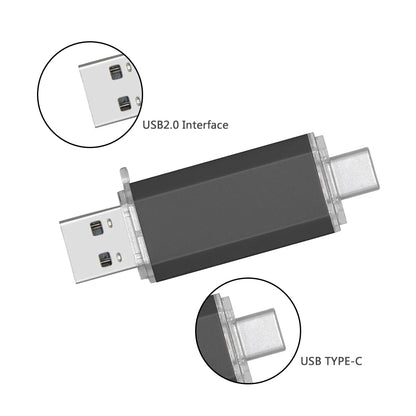 Type C USB 2.0 Flash Drives128GB 2 in1 PenDrive 64GB Multifuncional Memory Stick16GB U Disk16GB Waterproof Flash for Smart Phone