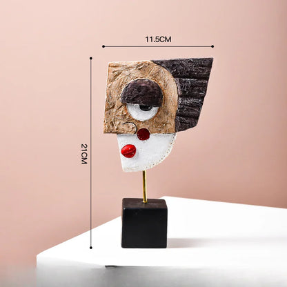 Abstract Facial Art Ornaments INS Nordic Style Home Resin Crafts Creative Living Room Wine Cabinet Decoration and Decoration