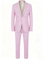 Men Summer Striped Seersucker 2 Piece Suit Wrinkle Free Light Blazer Trousers All Match Gentleman Daily Outfit