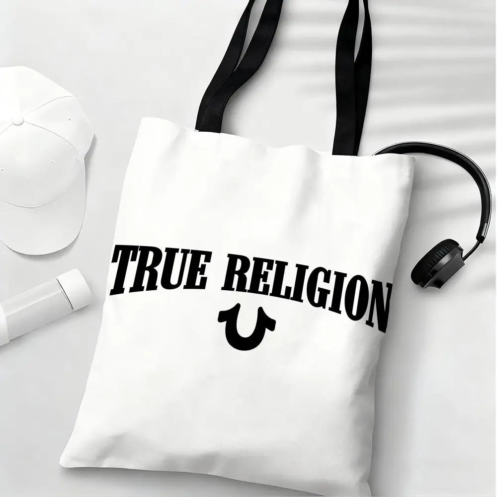 True Religion Storage Bags Lightweight Eco Friendly Fashionable Multi Purpose Large Capacity Canvas Shoulder Tote