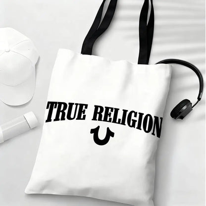 True Religion Storage Bags Lightweight Eco Friendly Fashionable Multi Purpose Large Capacity Canvas Shoulder Tote