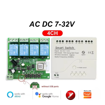 Zigbee Relay Breaker 7-32V 85-250V Switch Module Control Works With Tuya Smart Life App Alexa Google Smartthings Ewelink Hub