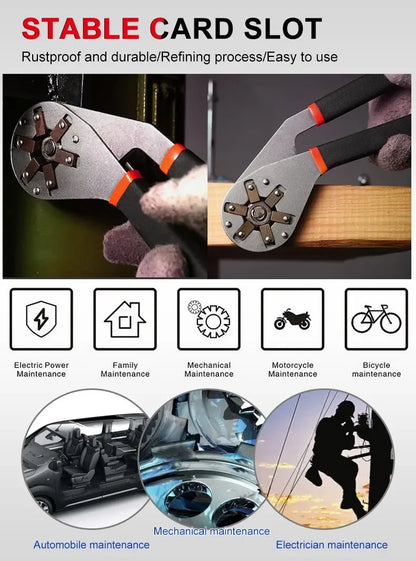 6/8 Inch Magic Wrench Household Maintenance Adjustable Twisting Hand Clamping Socket Outer Hexagonal Multifunctional Tool