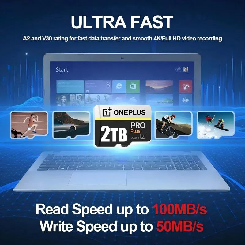 OnePlus 2TB High-Speed V30 A2 4K SD Card 512GB 256GB Memory Card 1TB Micro TF SD Adapter for Smart phone/Tablet/PC Cross-Use