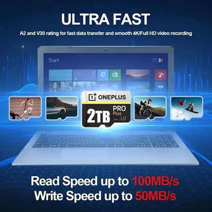 OnePlus 2TB High-Speed V30 A2 4K SD Card 512GB 256GB Memory Card 1TB Micro TF SD Adapter for Smart phone/Tablet/PC Cross-Use