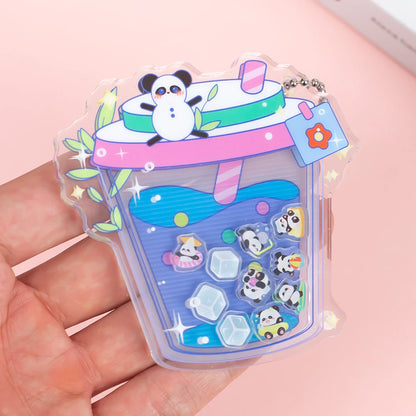 Custom Shaker Keychain Anime Cartoon Logo Acrylic Key Chain Photo Customized Transparent Printing Design Game Keychains for Gift