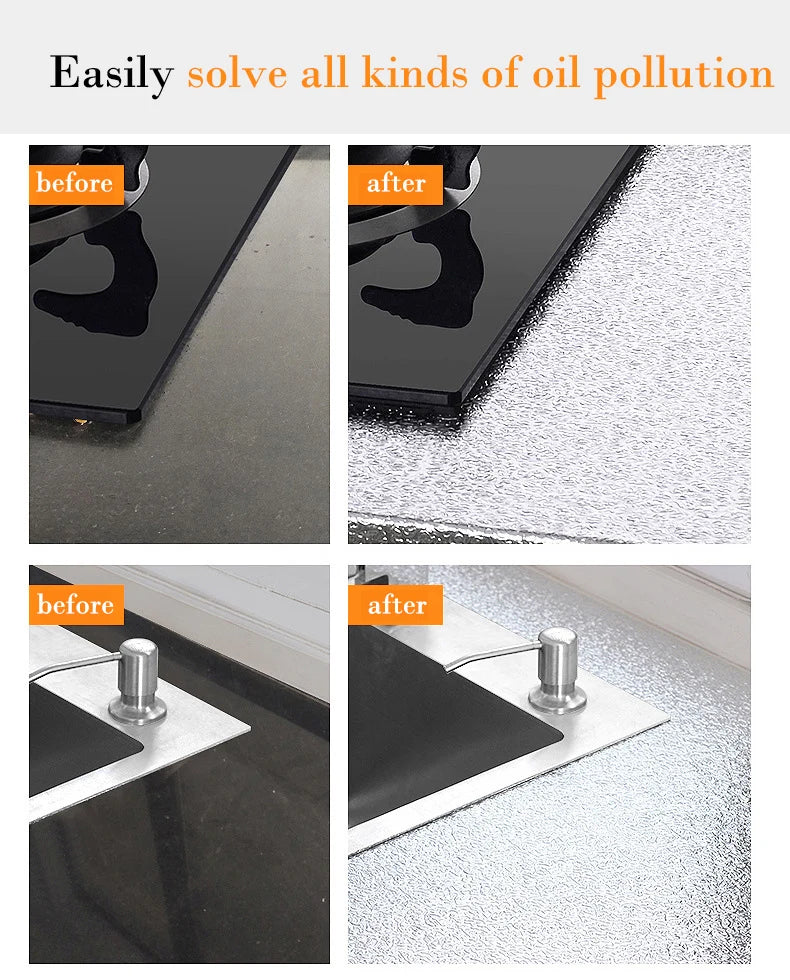 kitchen stickers self-adhesive aluminum foil anti-oil waterproof wallpaper for countertops drawers cabinets shelves line