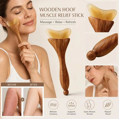 Natural Facial Beauty Massager Lotus Seedpod Brass Bead Rosewood Gua Sha Tool Non-Irritating for Gentle Face Lifting Massage