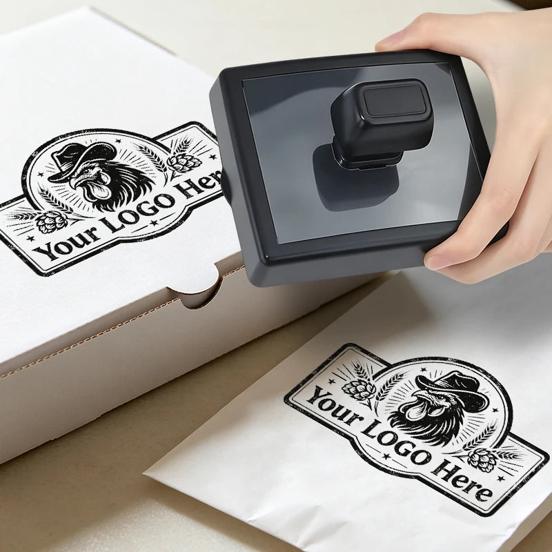 Personalized Large Self‑Inking Rubber Stamper Custom Logo Emblem Stamp, Clear Imprint for Office Paper Wedding Brand Marking