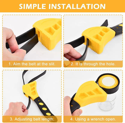 6inch Multifunctional Belt Wrench Oil Filter Puller Strap Spanner Chain Wrench Strap Opener Adjustable Disassembly Tool