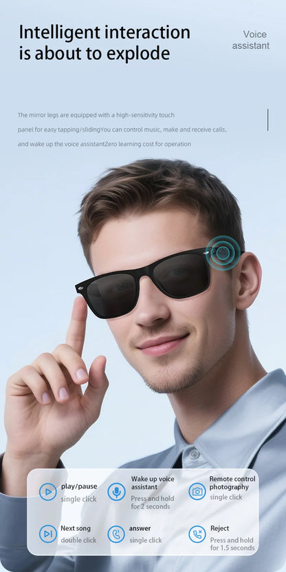 VIVO AI Intelligent Glasses Fashion Waterproof Multifunctional Bluetooth Call Playing Music Smart Sunglasses For Men & Woman