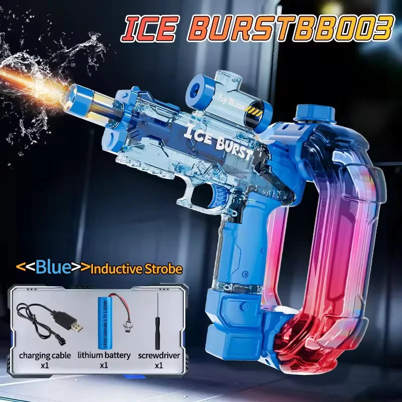 LED Lights Simulated Firing Electric Water Gun Children Large Capacity Automatic Water Blaster Toys for Kids Summer Outdoor Game