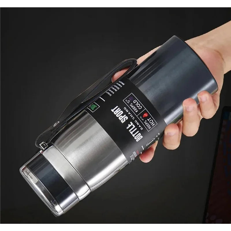 1L Stainless Steel Vacuum Insulated Thermal Flask Bottle for Hot Cold Water Coffee Tea Portable Double Wall BPA Free