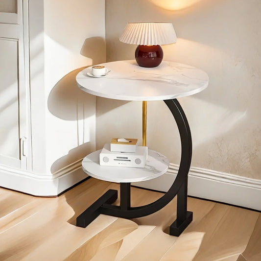 Designer Luxury Coffee Tables Gold Breakfast Minimalist Round Side Table Lounge Space Saving Mesa Auxiliar Living Room Furniture
