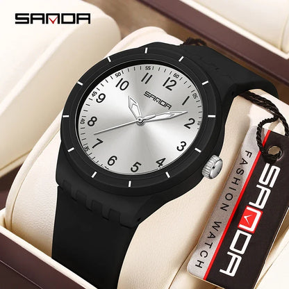 SANDA New Fashion Man Sports Watches Unisex Quartz Watch Simple Waterproof 50M Night Light Men Woman Student Gift Silicone Watch