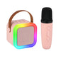 Kids Adult Karaoke Machine Portable Bluetooth Speaker with 2 Microphones RGB Light Voice Changer for Party Gift