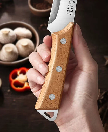 Professional forging bone removal and slicing knife set, kitchen knife with wooden handle, meat cutting knife with blade sheath