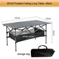 2025 Portable Folding Table Camping Table Outdoor Folding Storage Long Table Easy To Install With Net Bag Black Camping Desk