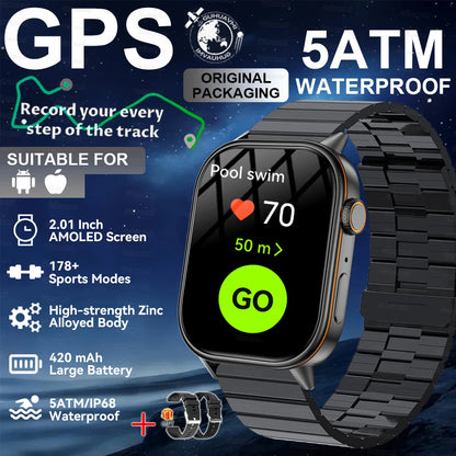 2026New Military Dual-band GPS Smart Watch Compass IP68K Waterproof Bluetooth Call Heart rate Sports Smart Watch For IOS Andriod
