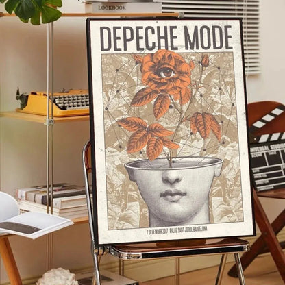 D-Depeche-Mode Singer Star Anime Posters Room Bar Cafe Room Decor Canvas Painting