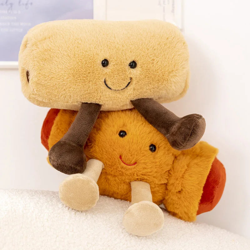 Cute Cartoon Bread Pancake Doll Soft Plush Toys Kawaii Sofa Home Decor Doll Exquisite Collectibles Surprise Fun Birthday Gift