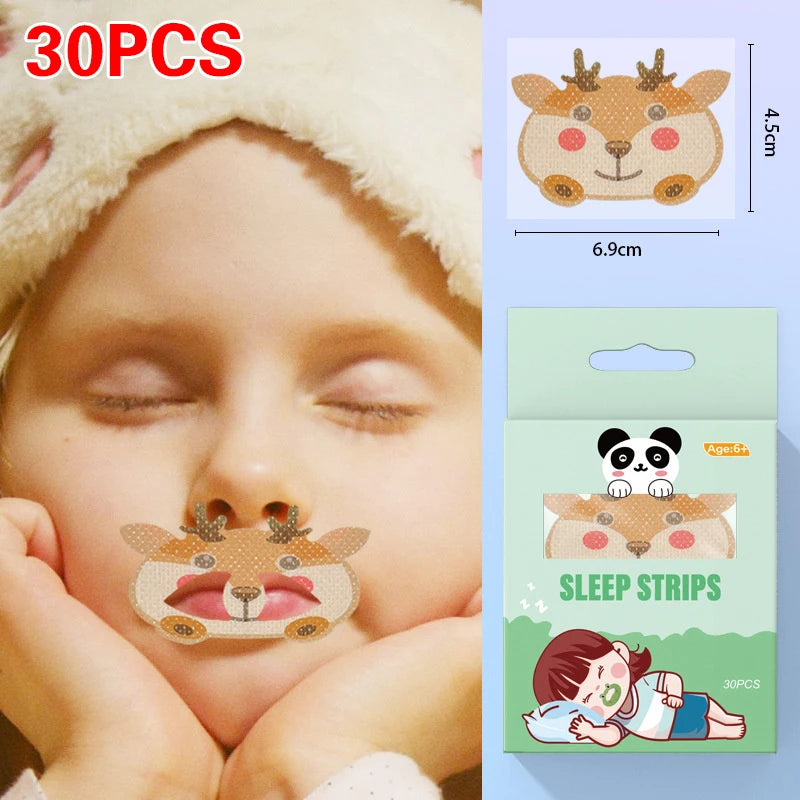 30PCS Kids  Anti-Snoring Stickers Sleeping Closed-mouth Stickers Breathing Correction Patch Shut Up Patch Orthosis Tape〔DD329〕