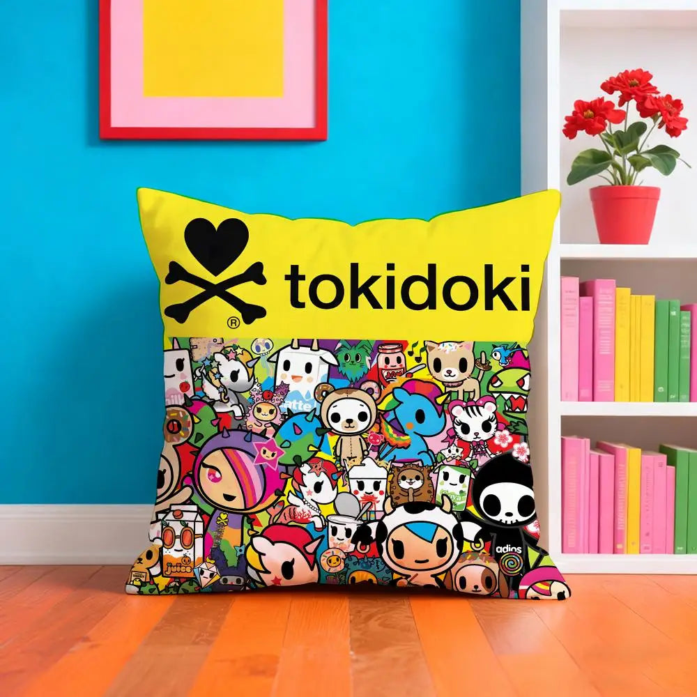 T-tokidoki Anime Pillow Case Pillow Case Plush Fabric Soft Double Sided Print Home Sofa High Quality Cushion