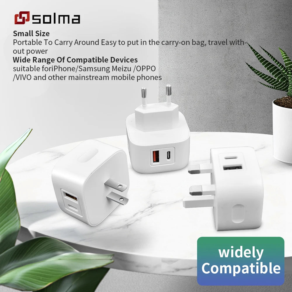 Ładowarka PD+USB do telefonu, ładowarka sieciowa, przenośna ładowarka ścienna