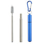 304 Stainless Steel Retractable Straw Kit, Portable Aluminum Tube, Outdoor Folding Straw Kit, with Cleaning Brush, Colors, Trave