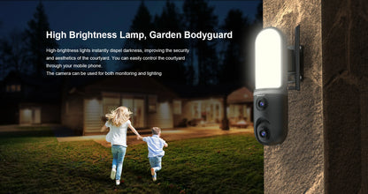 Kamera uliczna OKAM PRO 2w1, HD 6MP, Wi-Fi, CCTV, dwuobiektywowa kamera zewnętrzna, wodoodporna, śledzenie ruchu, noktowizor, PTZ