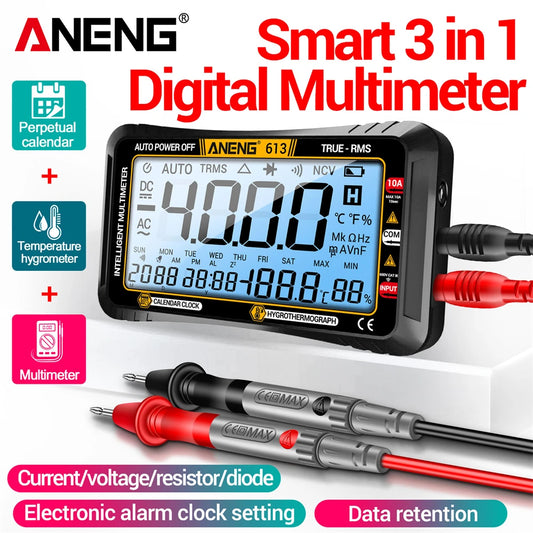 Smart Multimeter Detector 4000 Count Digital  AC/DC Curent Voltage Resistor Measurement  3 in 1 Professional Test Tool ANENG 613