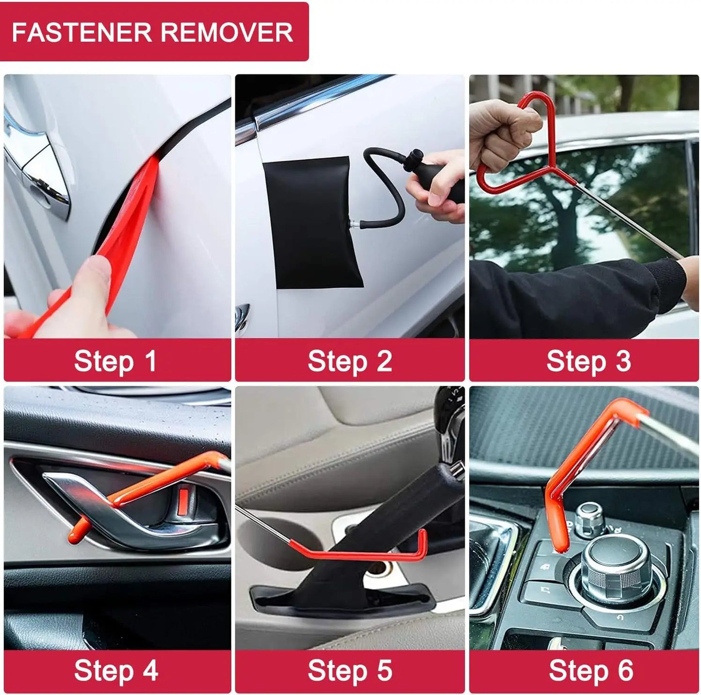20PCS Car Door Tool Kit Inflatable Air Pump Auto Window Door Open Fixing Gripper Tools Long Reach Kits with Carrying Bag