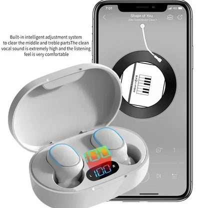 TWS E7S Wireless Earbuds Bluetooth 5.0 Stereo Sport Headphones with Microphone Charging Box for Smartphone
