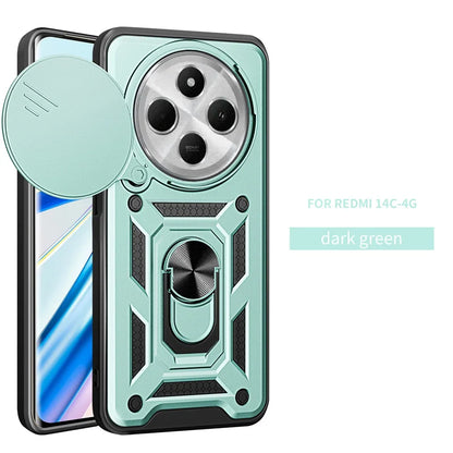 Shockproof Armor Magnetic Holder Ring Case For Redmi 14C 14 C Redmi14C 4G Lens Protect Cover For Xiaomi Poco C75 C 75 PocoC75