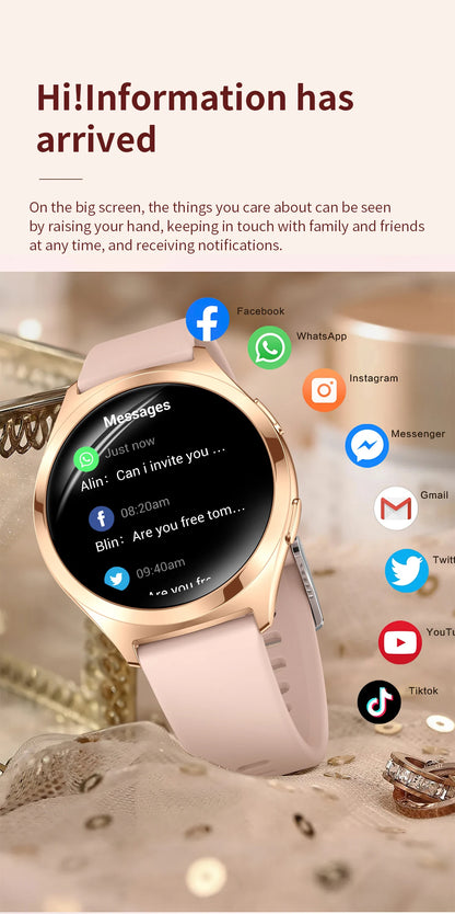 LIGE Luxury Smart Watch For Woman 1.27" Bluetooth Call Custom Dial Women's Bracelet Sports Health Monitor Smartwatch Ladies Gift