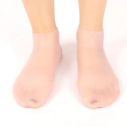 2 Pack Moisturizing Silicone Gel Socks for Dry Cracked Feet Nourishing Skin Lubricating Foot Care Massage Socks